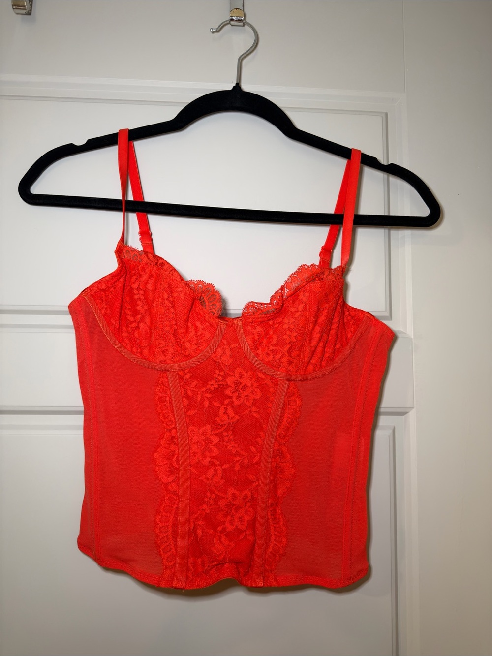 Aritzia Orange Lace Bustier Cami